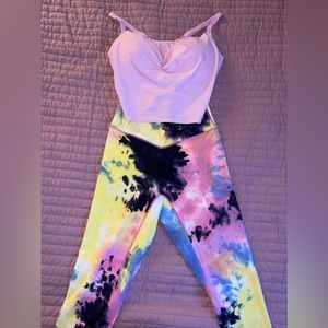 balance athletica leggings and spot bra set